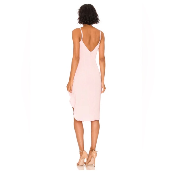 MORE TO COME Natasha Ruffle Midi Dress in Pink - Picture 4 of 11